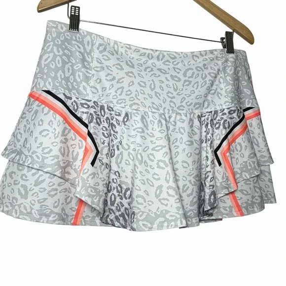 Lucky in Love Womens XL 14 Leopard Tennis Skort Tiered Golf Athletic Skirt - Picture 5 of 10